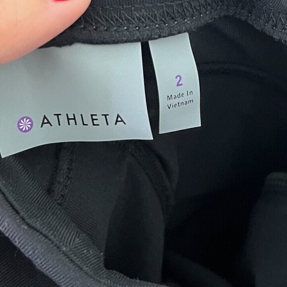 Athleta Highline Hybrid Ankle Tight Olive Black Size 2 Stretch Ponte Leggings - Picture 13 of 13